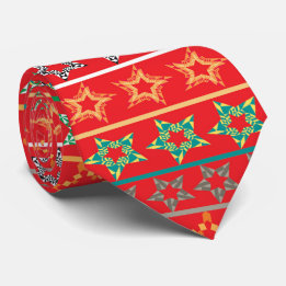 Festive stars red neck tie