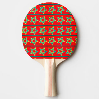 Festive Stars Red Ping Pong Paddle