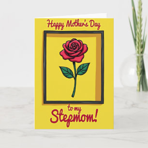Festive Stepmom Yellow Rose Card