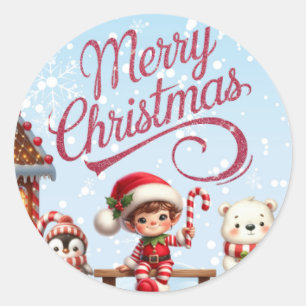 Festive Stickers I Elf, Penguin, and Polar Bear