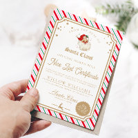 Festive Stripe Nice List Certificate Card