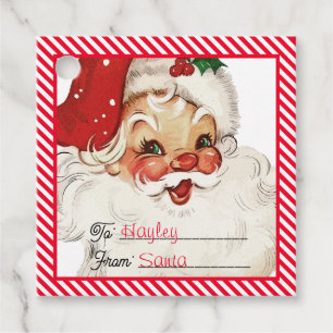 Festive Stripe Red From Santa Gift Favour Tags