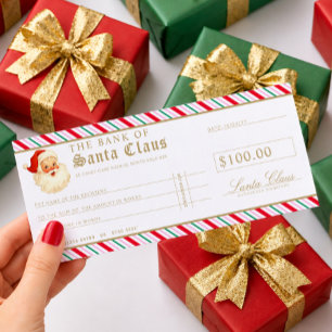 Festive Stripe Santa Cheque Gift Voucher Card
