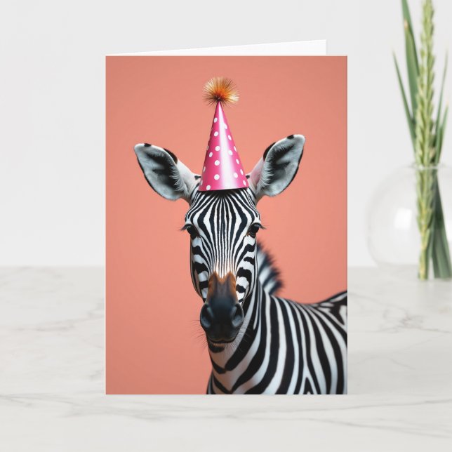 Festive Striped Party Card (Front)