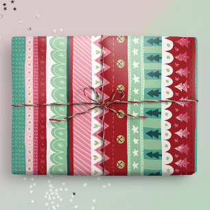 Festive Stripes Elf Christmas Wrapping Paper