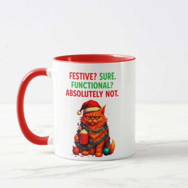 Festive? Sure. Functional? Absolutely Not. – Funny Mug (Left)