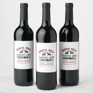 Festive surprise delivery sign wine label