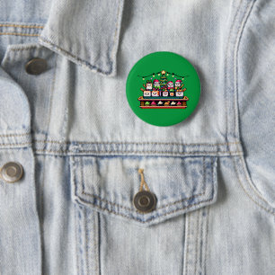 Festive Sushi Christmas Tree - Cute Pixel Art 6 Cm Round Badge
