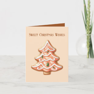 Festive sweet Christmas wishes cookie tree  Holiday Card