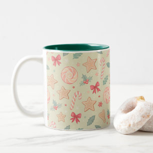 Festive Sweets Coquette Christmas Two-Tone Coffee Mug