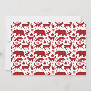 Festive Tabby Cat Christmas Pattern Holiday Card