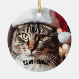Festive Tabby Ceramic Ornament