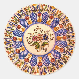 Festive Talavera Cinco Classic Round Sticker