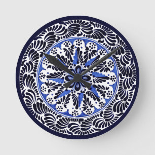 Festive Talavera Cuatro Round Clock