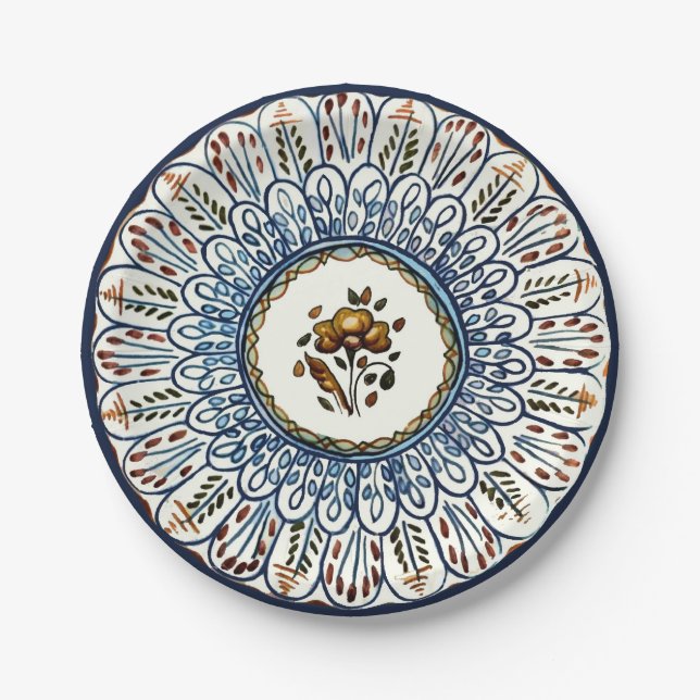 Festive Talavera Dos Paper Plate (Front)
