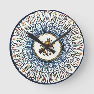 Festive Talavera Dos Round Clock