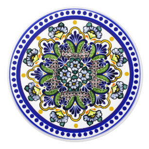 Festive Talavera Five Ceramic Knob
