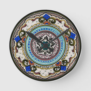 Festive Talavera Nueve Round Clock