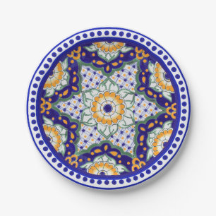 Festive Talavera Ocho Paper Plate