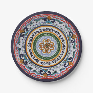 Festive Talavera Tres Paper Plate