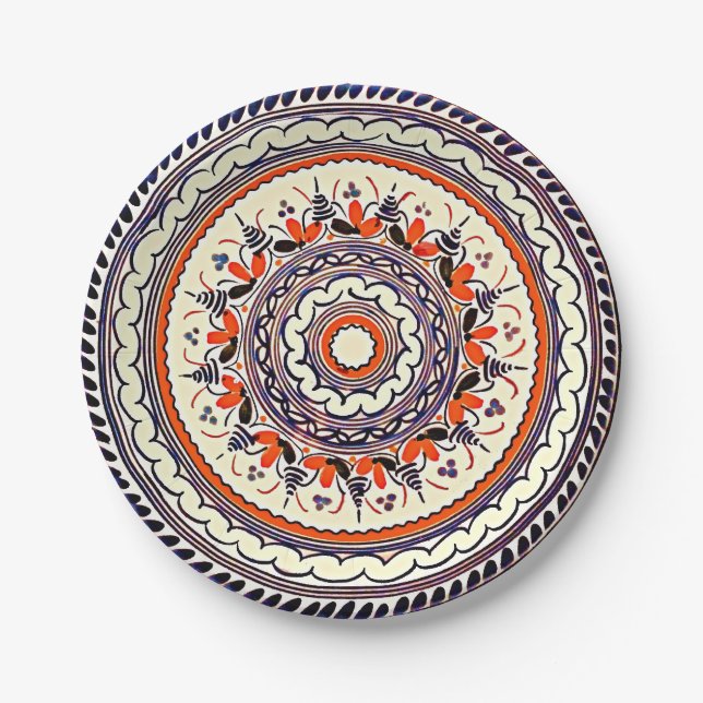 Festive Talavera Uno Paper Plate (Front)