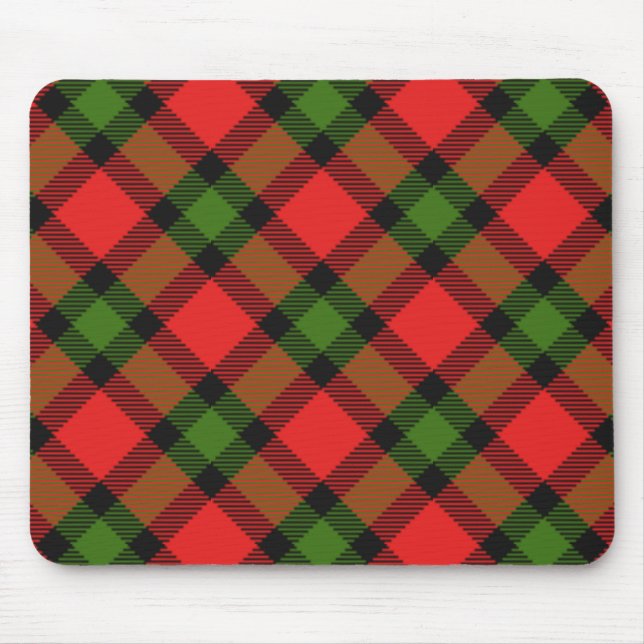 Festive Tartan Mouse Pad (Front)