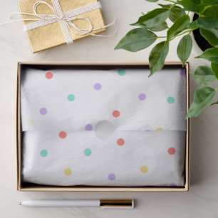 Festive Teal Purple Red Yellow Polka Dot Birthday Tissue Paper