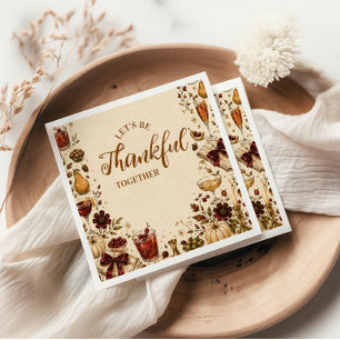 Festive Thanksgiving Cocktail Party Napkin
