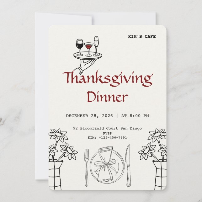 Festive Thanksgiving | Cosy Party Invitation (Front)