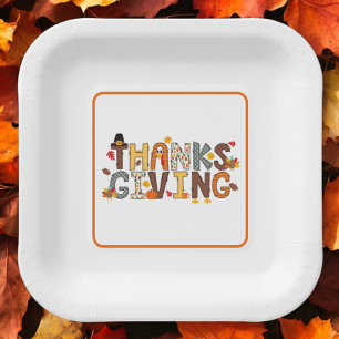 Festive Thanksgiving Elements Paper Napkin Paper Plate
