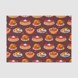 Festive Thanksgiving Feast Pattern Tissue Paper