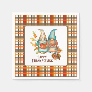 Festive Thanksgiving Gnomes  Napkin