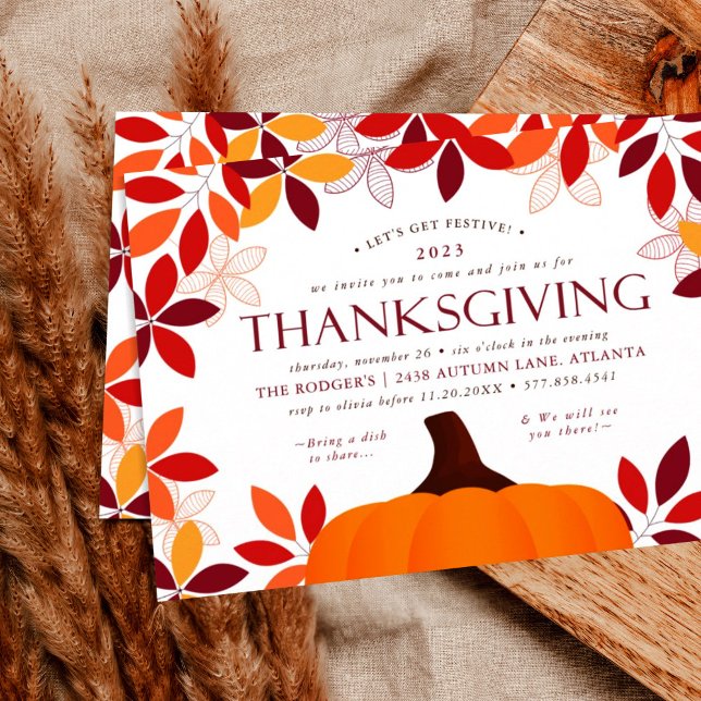 Festive Thanksgiving Holiday Dinner  Invitation (Creator Uploaded)