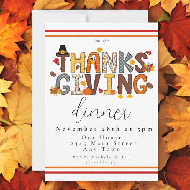 Festive Thanksgiving Theme Dinner Script Invitation (Creator Uploaded)