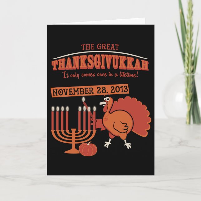 Festive 'Thanksgivukkah' Holiday Card (Front)