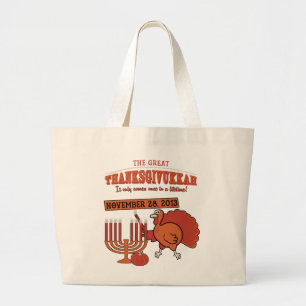 Festive 'Thanksgivukkah' Large Tote Bag