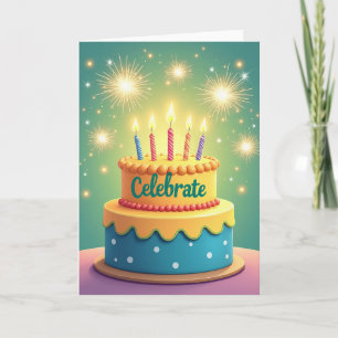 Festive Tiered Cake Birthday Card