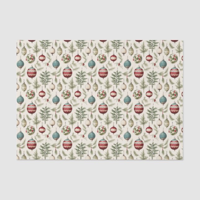 festive tiled Christmas bulb  Tissue Paper (Front)