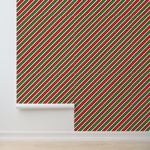 Festive tiled Christmas stripes pattern Wallpaper