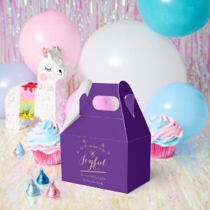 Festive tis the Season to be Joyful Chic Purple Favour Box