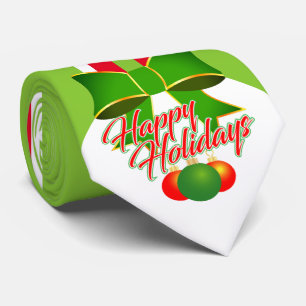 Festive TRADITIONAL Red White and Green Christmas Tie