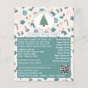Festive Tree & Background, Christmas Tree Sales Flyer