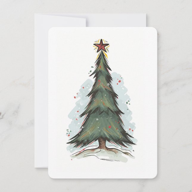 Festive Tree Christmas Card (Front)