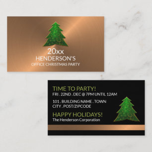 Festive Tree - Rose Gold - Christmas Party Ticket Enclosure Card