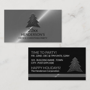 Festive Tree - Silver - Christmas Party Ticket Enclosure Card