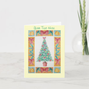 festive tree with red bows and bells unique chri holiday card