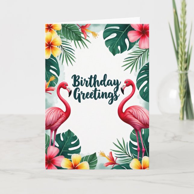 Festive Tropical Bird Card (Front)