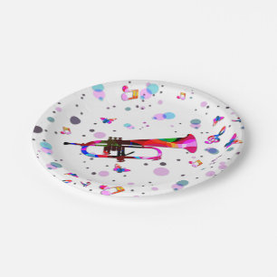 Festive Trumpet Paper Plate
