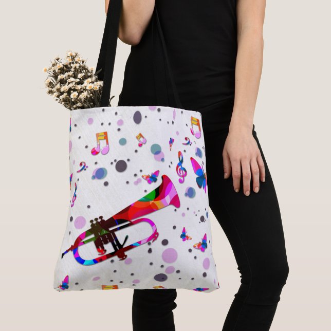 Festive Trumpet Tote Bag (Close Up)