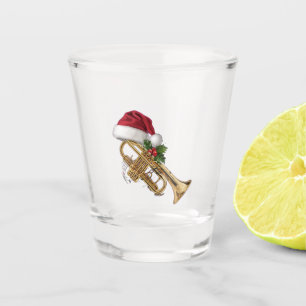 Festive Trumpet Wrapped in Christmas Lights Shot Glass